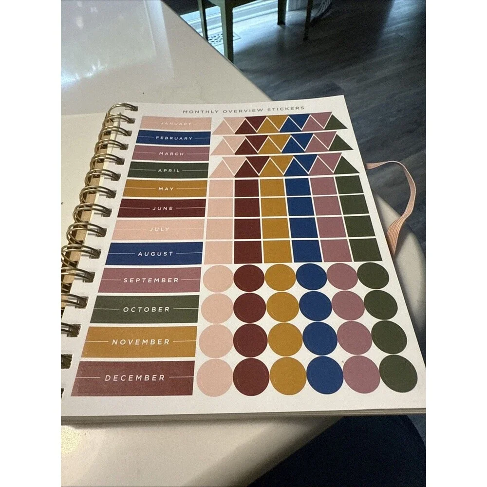 Undated Day  week monthly Planner With Goals to do list Stickers 6.5x7.5